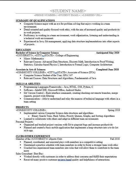 Example of resume malaysia amy masura's resume :. First resume for computer science internship, looking on ...