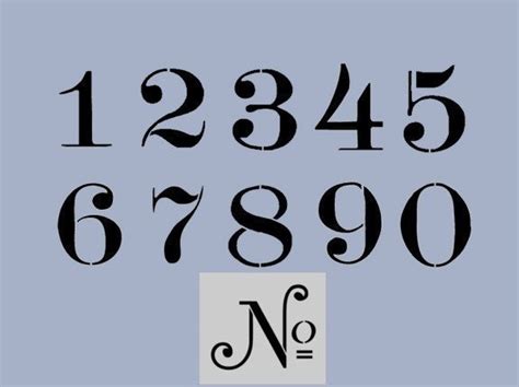 Stencil Old Typeface 25 Inch Numbers Set Plus No Stencil