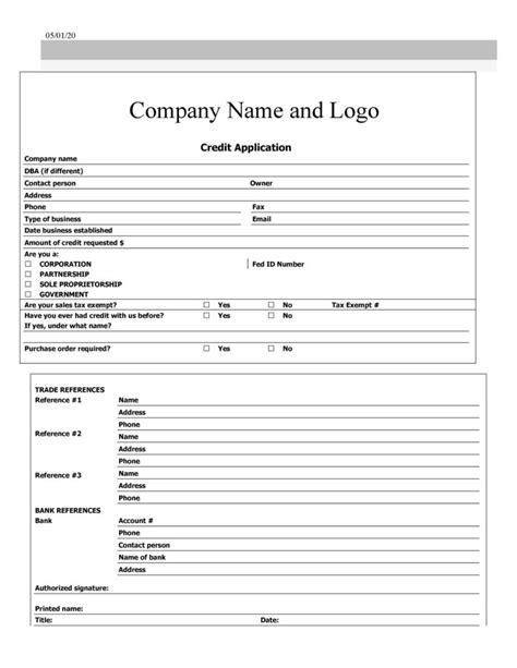 40 Free Credit Application Form Templates And Samples