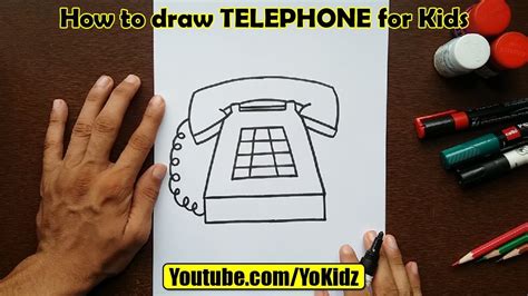 How To Draw Telephone For Kids Youtube