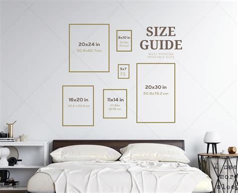 Wall Art Size Guide Set Of Standard Frame Sizes Guide Etsy Canada