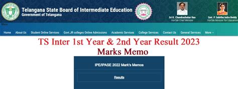 Inter Results 2023 Link 1st2nd Year Marks Memo