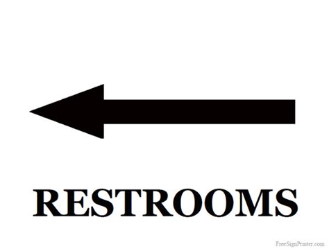 Printable Restroom Left Arrow Sign Arrow Pointing Left Left Arrow