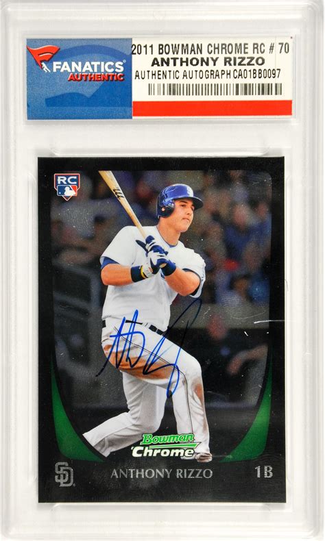 Michael anthony rizzo (born december 14, 1960) is an american baseball front office executive who is the general manager and president of baseball operations of the washington nationals of major league baseball (mlb). Anthony Rizzo Baseball Slabbed Autographed Rookie Cards