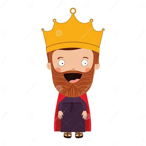 Colorful King With Crown And Beard Stock Vector Illustration Of King