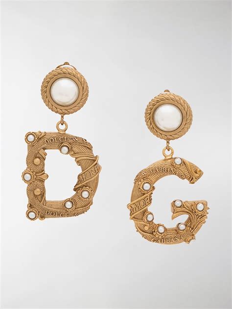 Dolce And Gabbana Ornate Dandg Earrings Gold Modes