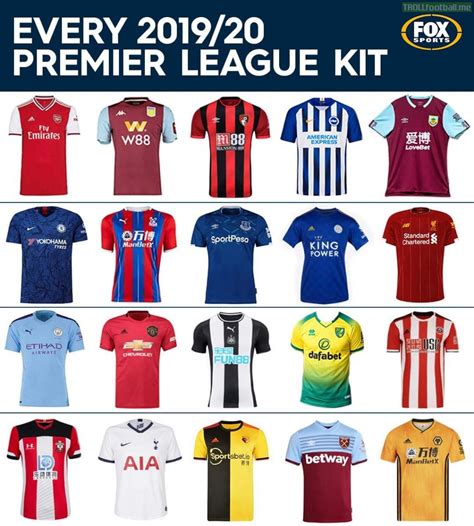 This is a list of clubs who have played in the english premier league at any time since 1992 to the current season. Every 2019/2020 Premier League Kit | Troll Football