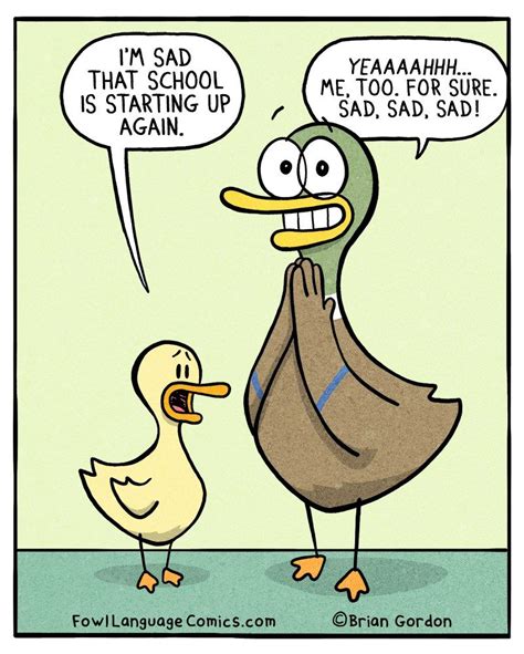 Returning To School Fowl Language Comics Vacation Humor Funny Duck