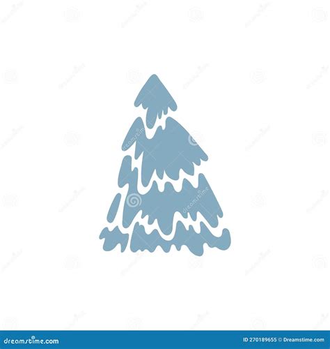 Blue Christmas Tree Isolated On White Background Stock Vector
