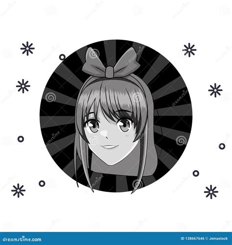 Manga Anime Young Woman Stock Vector Illustration Of Design 138667646