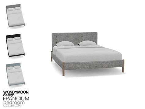 Wondymoons Francium Double Bed Sims 4 Bedroom Sims 4 Beds Sims 4