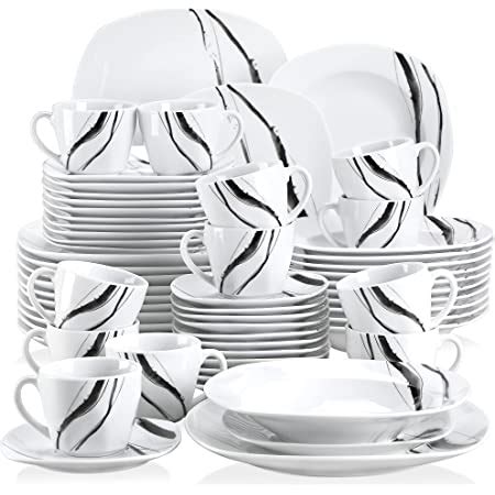 Veweet Teresa Pcs Service De Table Porcelaine Pcs Assiette Plate