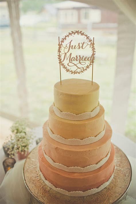 Blush And Gold Ombre Wedding Cake