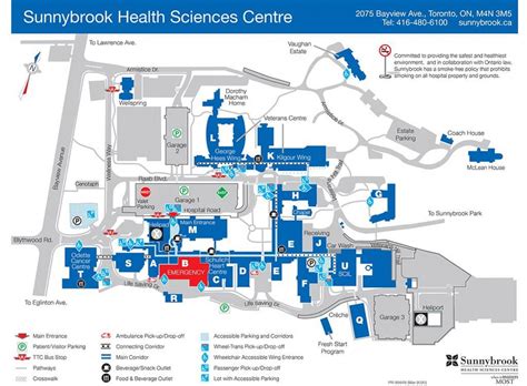 Sunnybrook Hospital Mapa Mapa De Sunnybrook Hospital De Toronto Canadá