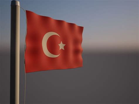 Turkey Flag Free 3d Model Cgtrader