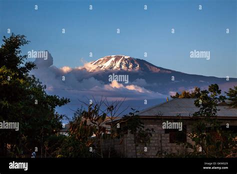 A View Of Mount Kilimanjaro From The Small Town Of Moshi Tanzania