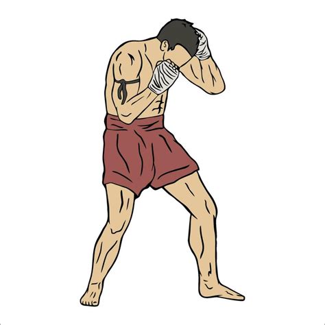 Muay Thai Fighter Illustration Vector 26743574 Vector Art At Vecteezy