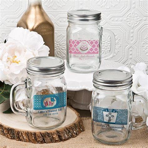 12 Ounce Glass Mason Jar With Handle And Silver Metal Screw Top Mason