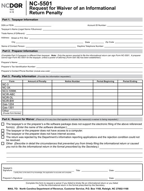 Neglecting to take an rmd. North Carolina Request for Waiver of an Informational Return Penalty Download Printable PDF ...