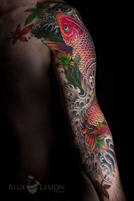 Koi Sleeve Love The Colours Tattoos Sleeve Tattoos Japanese