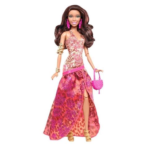 Barbie Fashionistas Soirée Brune Rose Achat Vente Poupée Cdiscount