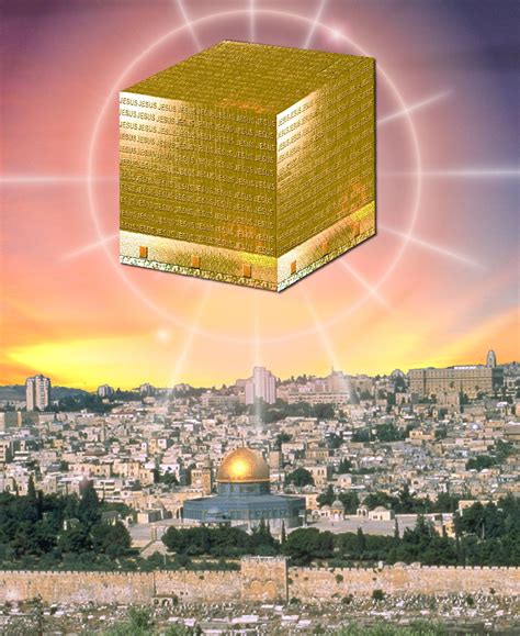 New Jerusalem Above Old Jerusalem With Dome Of The Rock Heaven