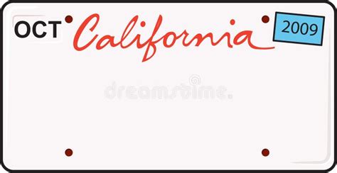 California License Plate Black Retro Design Stock Illustration