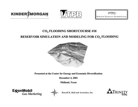 2001 co2 flooding short course “reservoir simulation and modeling for co2 flooding” co2 conference