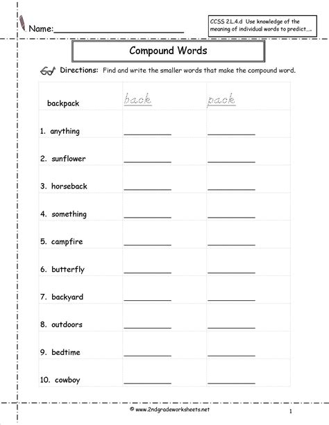 13 Compound Words Worksheets