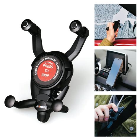 Stinger Spider 3 In 1 Car Emergency Escape Tool Air Vent Mount Phone