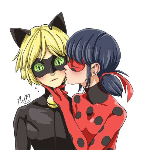 Ladybug Surprises Cat Noir With A Kiss On His Cheek From Miraculous