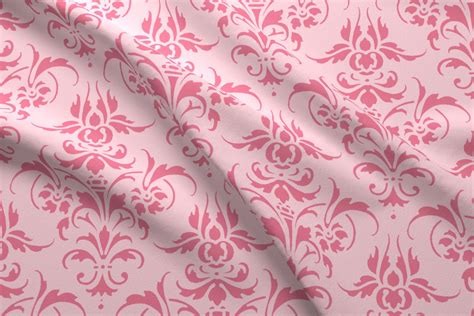 Pink Dawn ~ Pink Damask Fabric Peacoquettedesigns Spoonflower