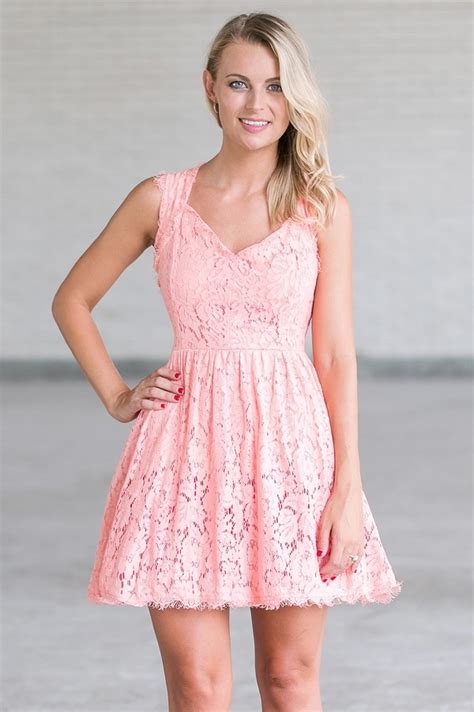 Pink Lace A Line Dress Cute Pink Party Dress Online Lily Boutique