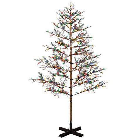 Ge 8 Lighted Winterberry Tree Colorful Christmas Tree Led