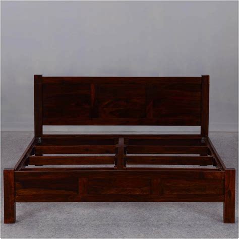 Rustic Mediterranean Solid Wood Modern Style Full Size Bed Frame