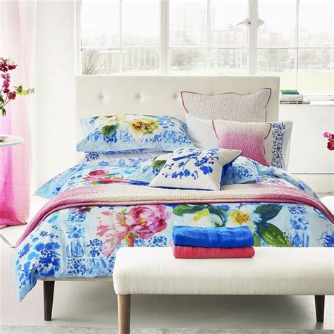 Majolica Cornflower Bed Linen Designers Guild Luxury Home Decor Linen Bedding Furnishings
