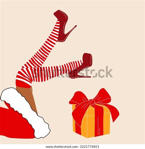 santa woman legs heels christmas t stock vector royalty free 2221776851 shutterstock