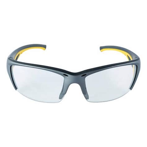 3m safety eyewear glasses gray frame with yellow accent clear anti fog and scratch resistant