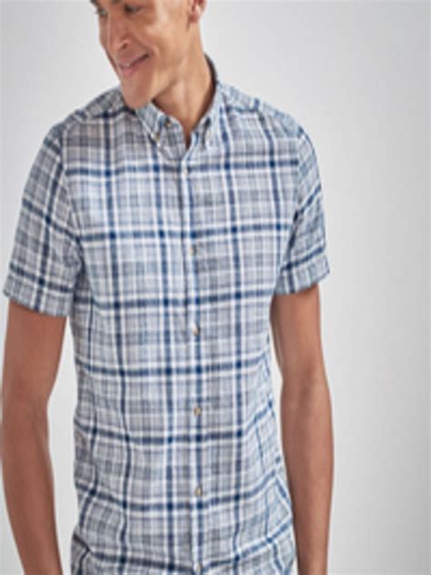 Buy Next Men Blue Regular Fit Checked Casual Shirt Shirts For Men