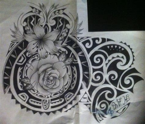 Maori With Flower Tattoo Design Polynesian By Tattoosuzette On Deviantart