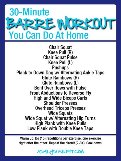 A Daily Dose Of Fit 30 Minute Barre Workout You Can Do At Home