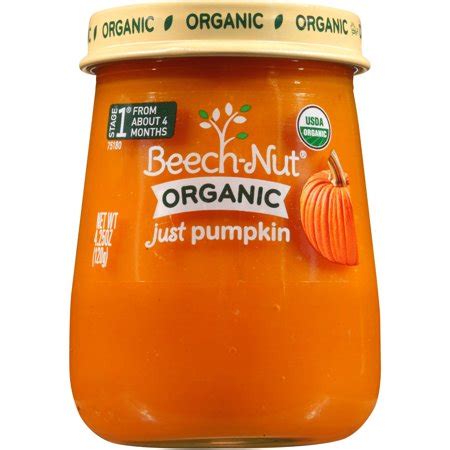 95 ($2.25/count) save more with subscribe & save. Beech-Nut Organic Naturals Stage 1 Just Pumpkin Baby Food ...