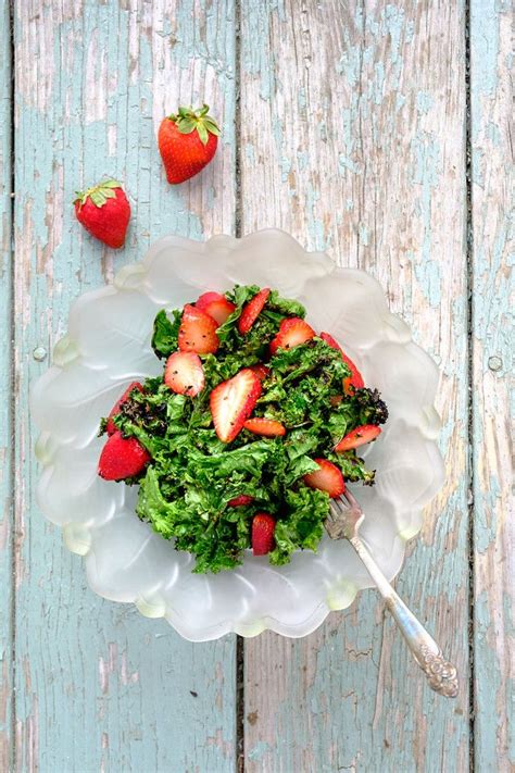 Grilled Kale Salad With Strawberries Recipe Grilled Kale Kale