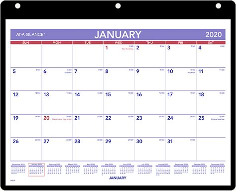 At A Glance 2020 Monthly Wall Calendar 8 18 X 11 Sk80020