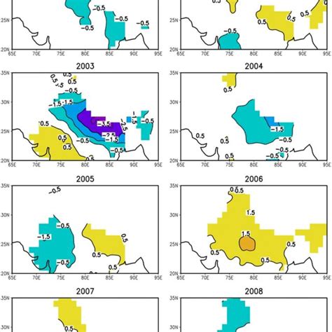 Year-to-year variability of NCRF (Wm⁻²) in January during ...