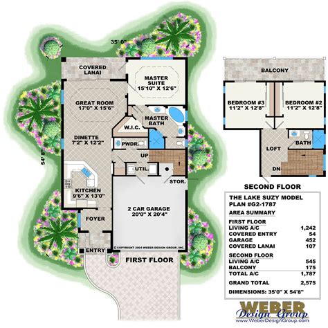 Small 2 Story Mediterranean Home Floor Plan For Narrow Lot