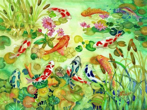 Koi Pond Ii Painting By Ann Nicholson