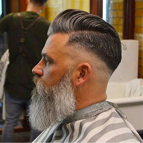 fade hairstyle with beard simple haircut and hairstyle