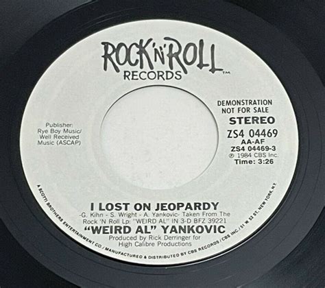 Weird Al Yankovic I Lost On Jeopardy 45 Rpm 7 Promo Vinyl Records