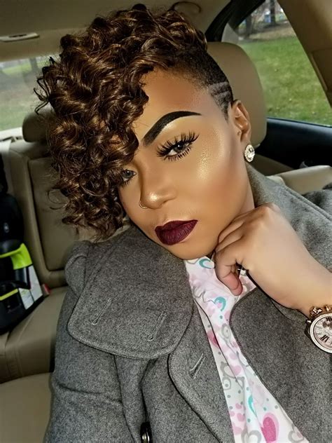 Short Black Hairstyles With Shaved Sides
